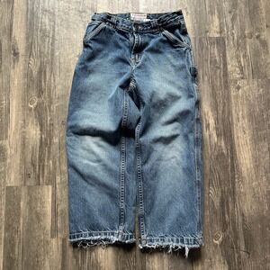 Vintage‎ Old Navy Painters Carpenter Jeans Extra Loose Fit Denim Blue Size 8